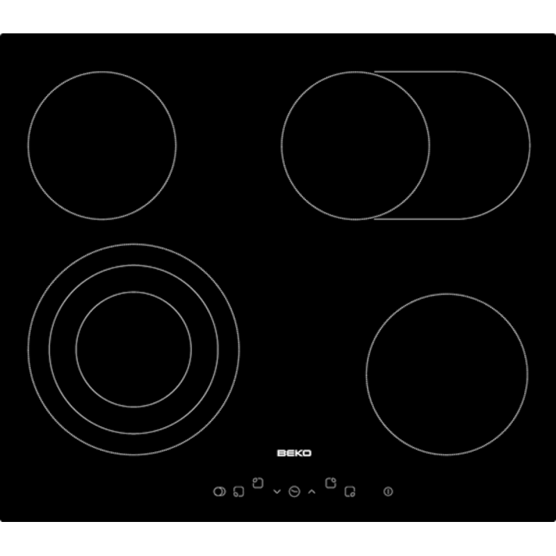 Sklokeramická varná deska Beko černá HIC64404T