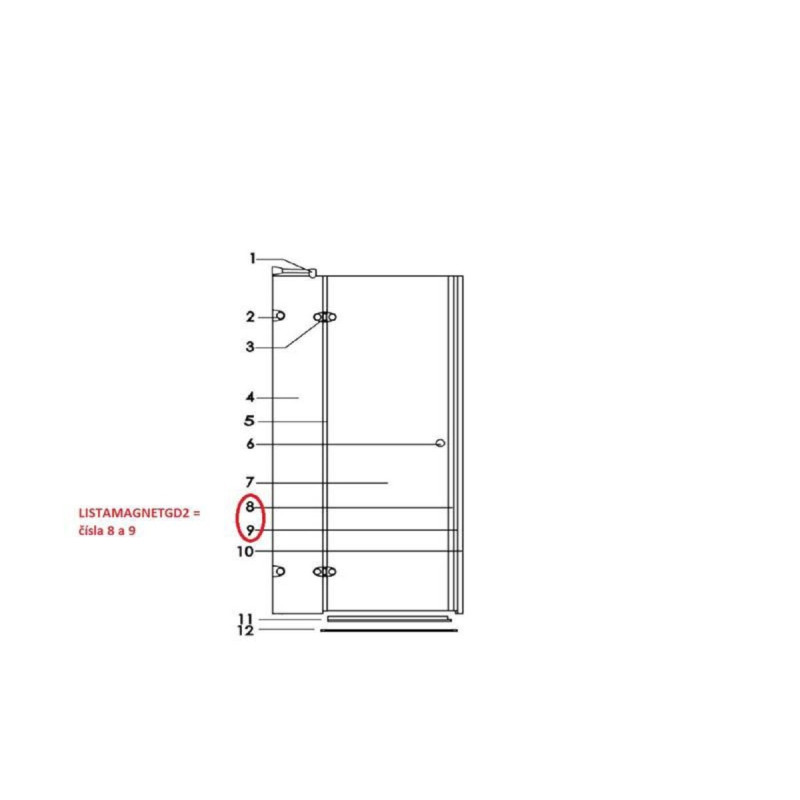 Náhradní díl Anima Glass LISTAMAGNETTGD2