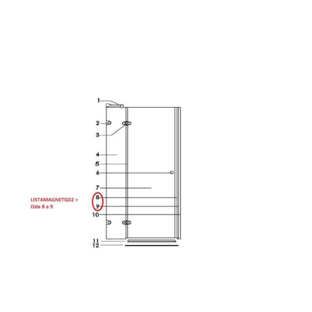 Náhradní díl Anima Glass LISTAMAGNETTGD2