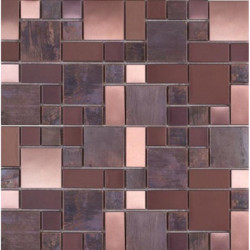 Měděná mozaika Premium Mosaic Stone metalická hnědá 30x30 cm mat / lesk MOS4823CO