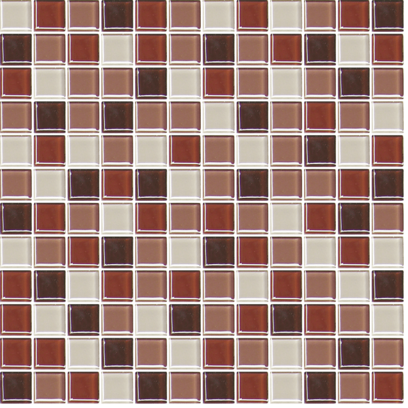 Skleněná mozaika Premium Mosaic hnědá 30x30 cm lesk MOS25MIX6