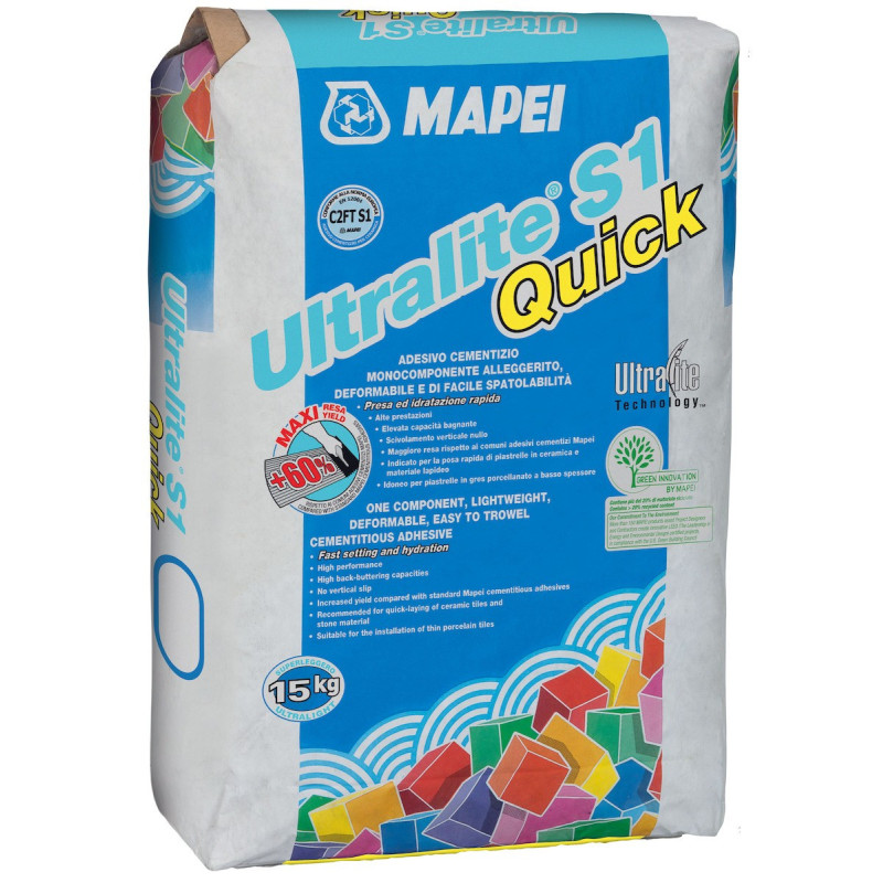 Lepidlo Mapei Ultralite S1 Quick šedá 15 kg C2FT S1 ULTRALITES1Q