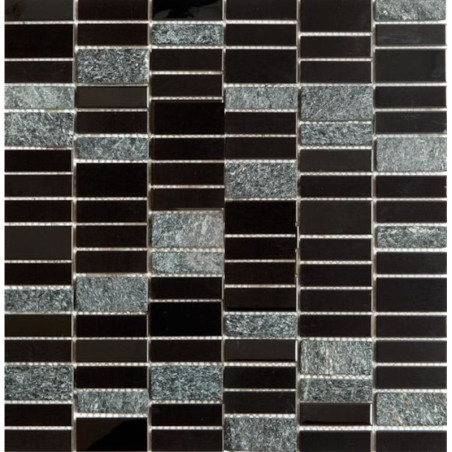 Nerezová mozaika Premium Mosaic Stone černá 30x30 cm mat / lesk MOS4815BK