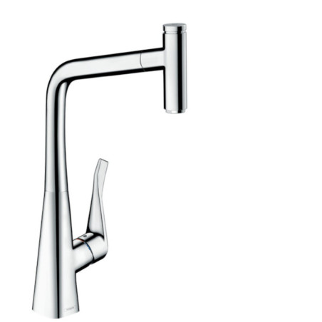 Dřezová baterie Hansgrohe Metris Select M71 s vytahovací sprškou chrom 14884000