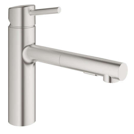 Dřezová baterie Grohe Concetto New s vytahovací sprškou supersteel 30273DC1