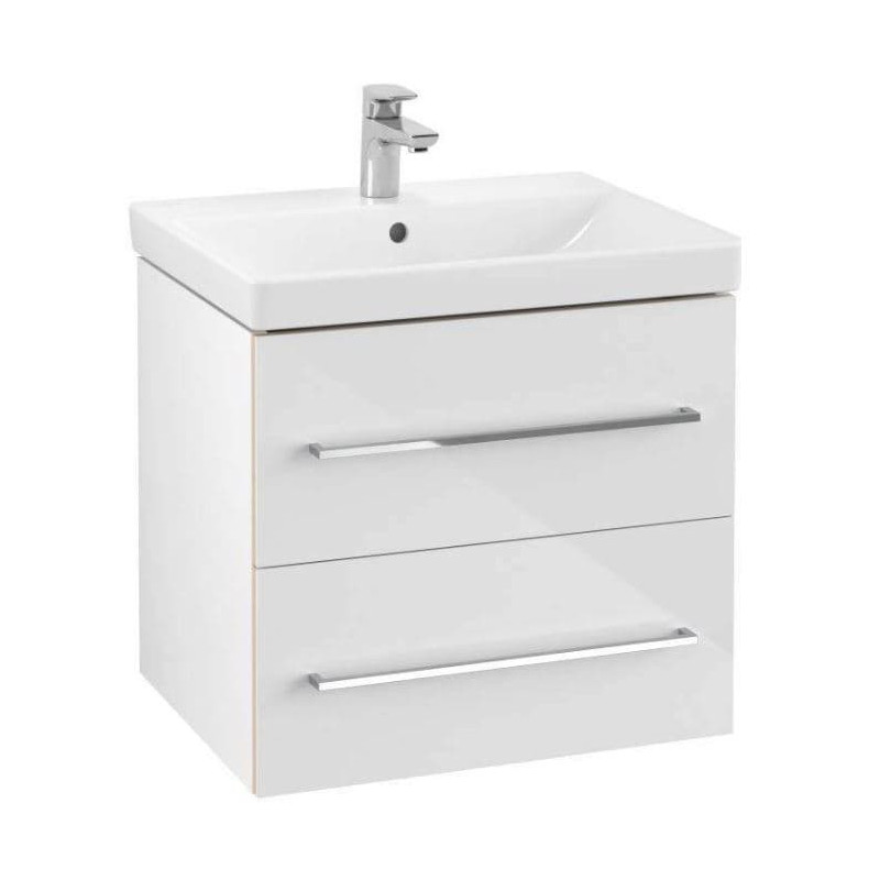 Villeroy & Boch Avento - Umyvadlová skříňka, 580x514x452 mm, 2 zásuvky, Crystal White A88900B4