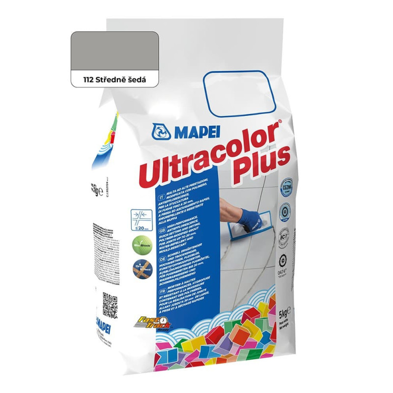 Spárovací hmota Mapei Ultracolor Plus středně šedá 5 kg CG2WA MAPU112