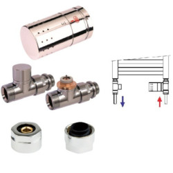 Isan O19CPC-09, chrom, termostatický set přímý pro CU trubky