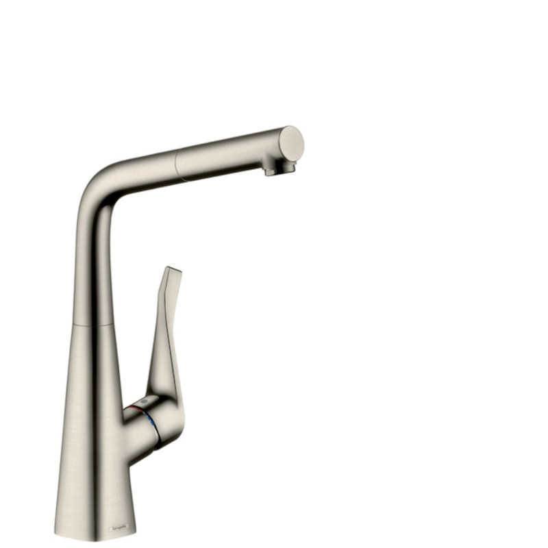 Dřezová baterie Hansgrohe Metris M71 s vytahovací sprškou vzhled nerezu 14821800