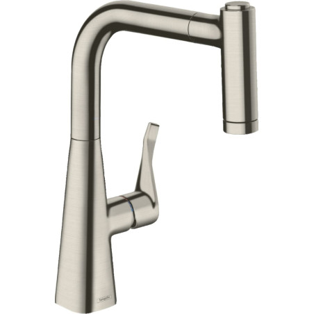 Dřezová baterie Hansgrohe Metris M71 s vytahovací sprškou vzhled nerezu 14834800