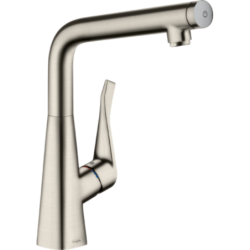 Dřezová baterie Hansgrohe Metris Select M71 s otočným raménkem vzhled nerezu 14883800