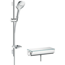 Sprchový systém Hansgrohe Raindance Select E na stěnu s termostatickou baterií bílá/chrom 27038400