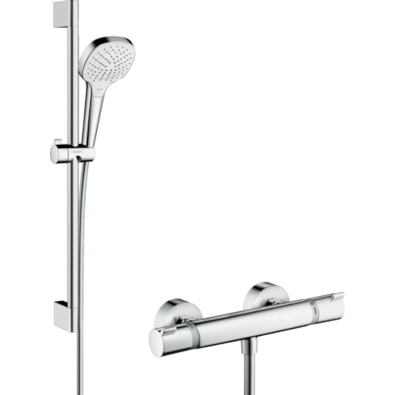 Sprchový systém Hansgrohe Raindance Select E na stěnu s termostatickou baterií bílá/chrom 27081400