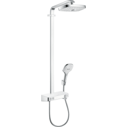 Sprchový systém Hansgrohe Raindance Select E na stěnu s termostatickou baterií bílá/chrom 27283400