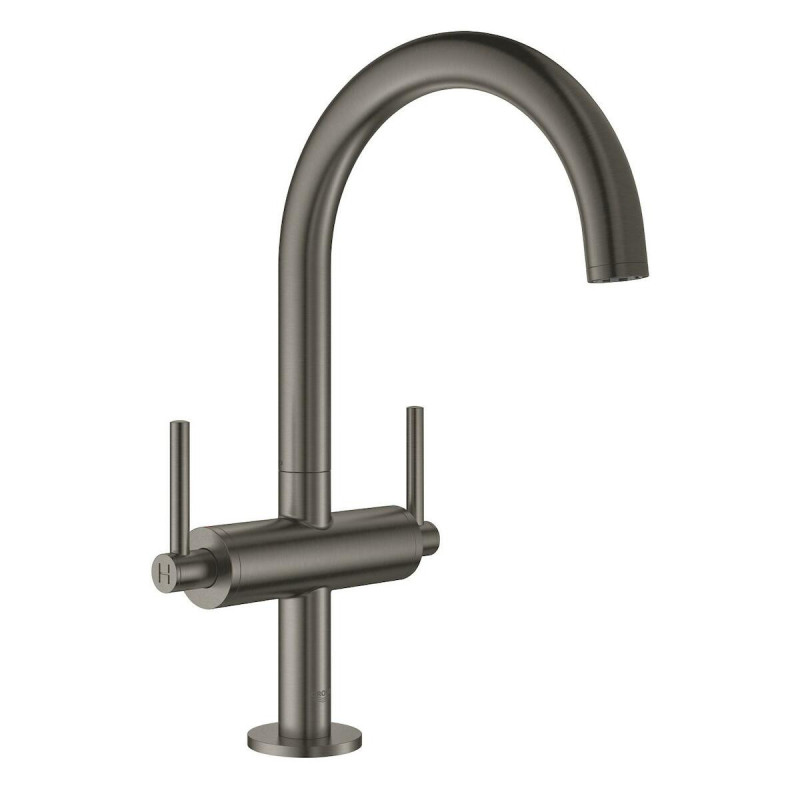 Vysoká umyvadlová baterie Grohe Atrio s výpustí Brushed Hard Graphite 21022AL3