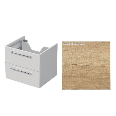 Koupelnová skříňka pod desku se 2 zásuvkami Naturel Ratio 80x56x50 cm dub Nebraska přírodní ZB802Z56.31