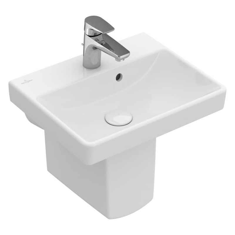 Villeroy & Boch umyvadlo Avento 450 x 370 x 180 mm, bílá Alpin CeramicPlus, s přepadem, neleštěné