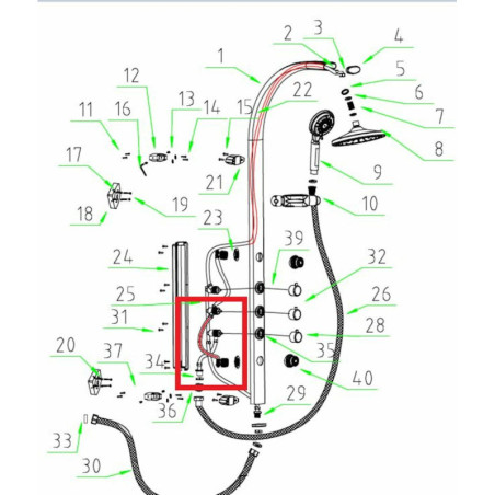 ND Anima Easyshower propojovací hadička 4 NDESHAD4