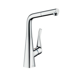 Dřezová baterie Hansgrohe Metris M71 s vytahovací sprškou chrom 14821000