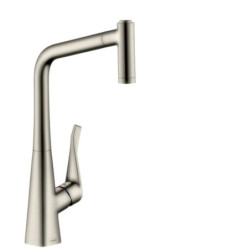 Dřezová baterie Hansgrohe Metris M71 s vytahovací sprškou vzhled nerezu 14820800