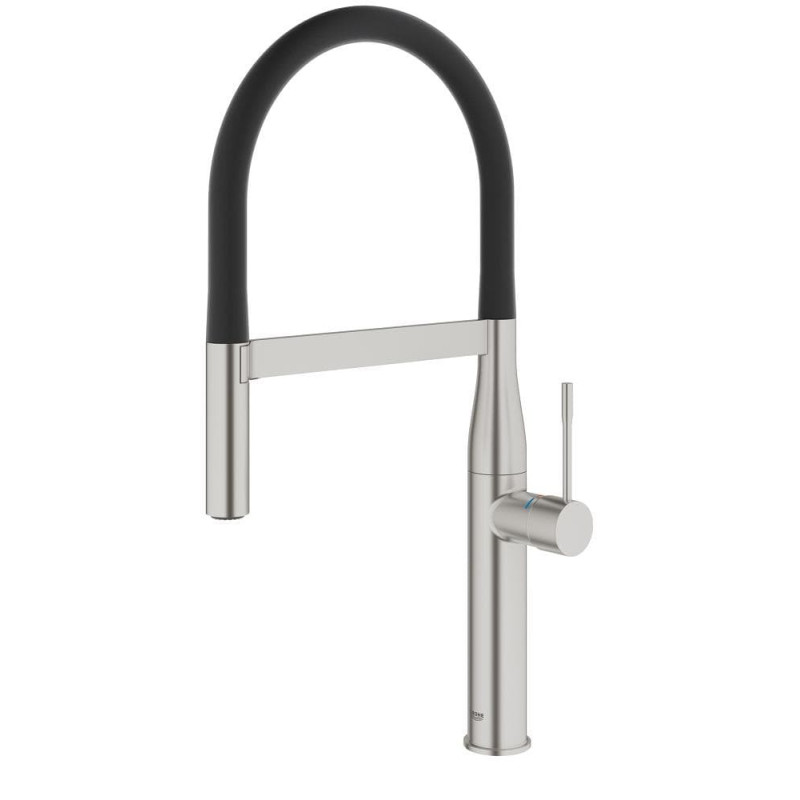 Dřezová baterie Grohe Essence New s vytahovací sprškou supersteel 30294DC0